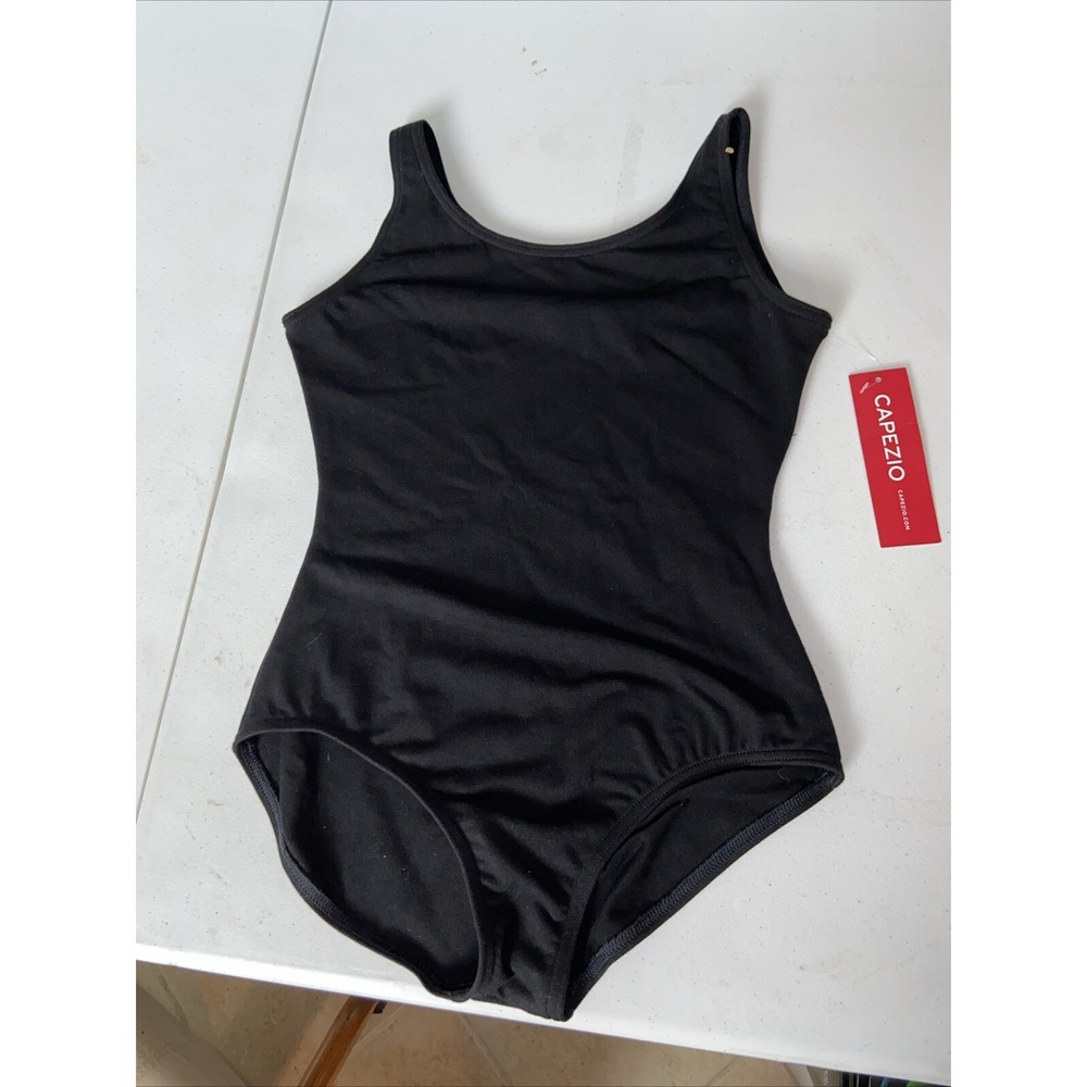 Capezio Tank Leotard W Ballet Legline Large Black Girls